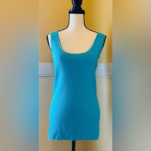 DG2 Gold Sequined Top; Large; Turquoise; Perfect condition.